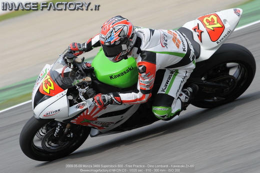 2009-05-09 Monza 3469 Superstock 600 - Free Practice - Dino Lombardi - Kawasaki ZX-6R